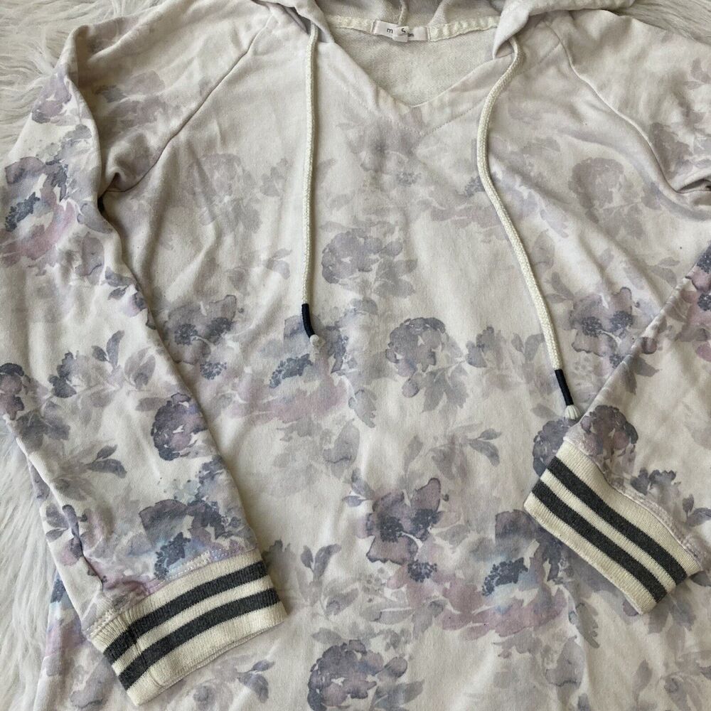 Maurices Shirt Sz S Long Sleeve Relaxed Fit Hooded Floral Pastel Cute Womens - Picture 3 of 9